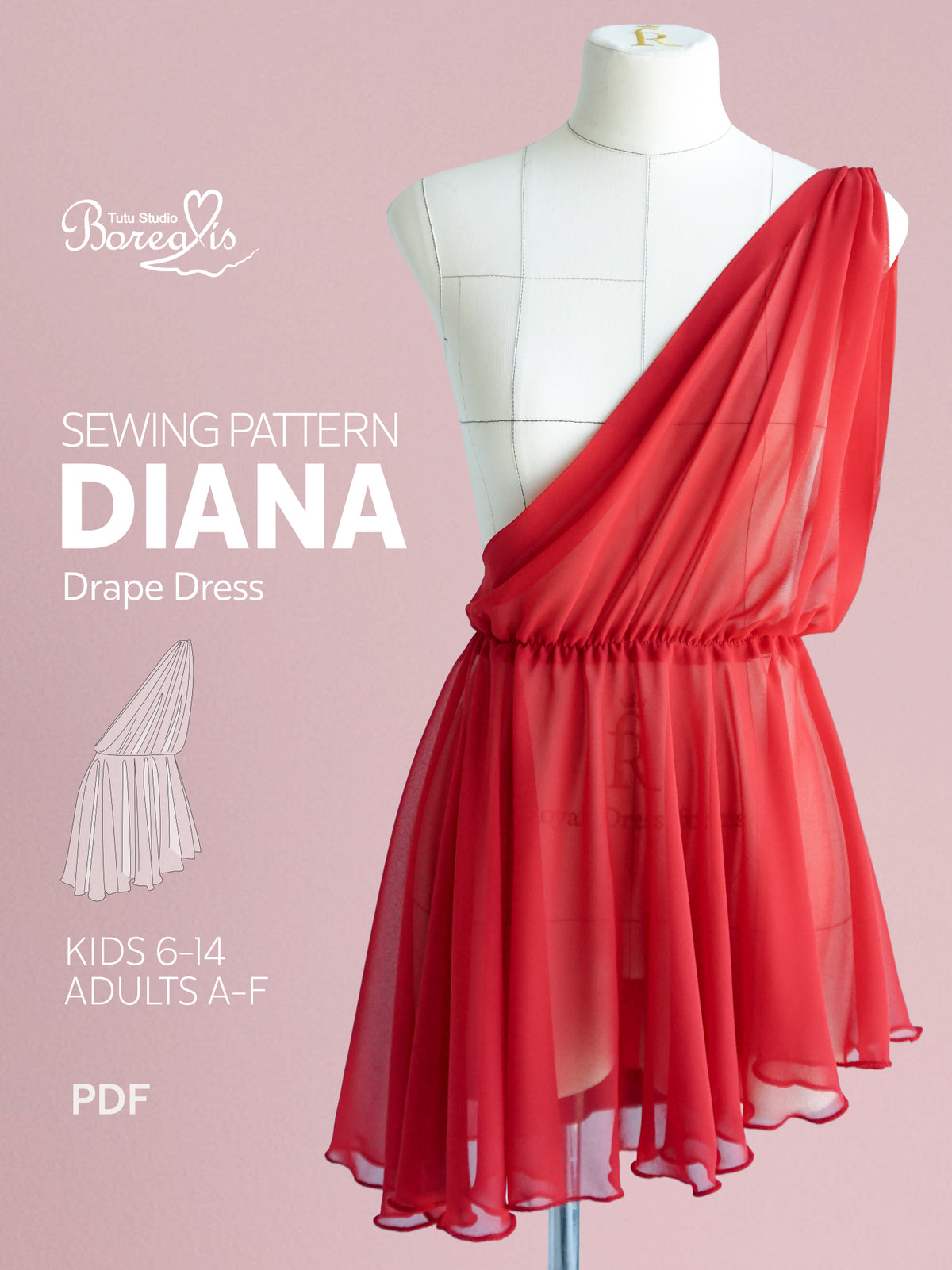 Sewing Pattern | Diana Drape Dress